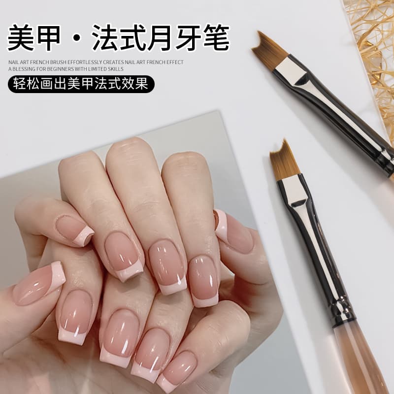 Japanese French crescent pen arc painted brush stroke flower pen half moon arc light therapy pen nail salon supplies