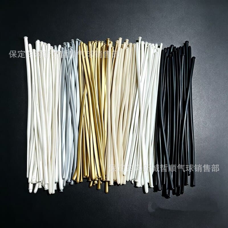 Trendy Thickened Black, White, Transparent, Pearlescent White, Gold, and Silver Long Strip Magic Modeling Balloons for DIY Crafting