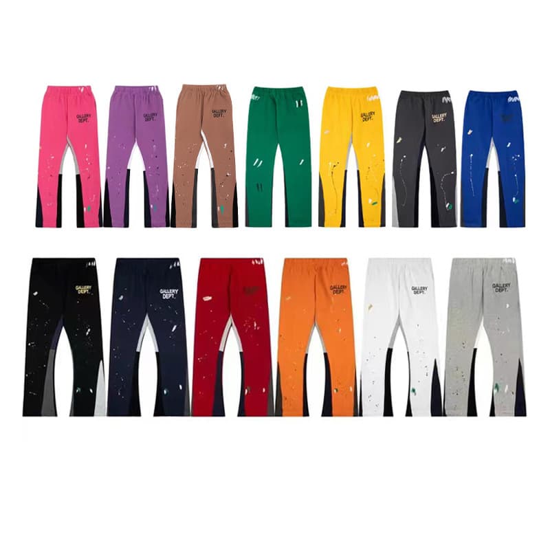 GalleryDept High-Quality Hand-Painted Drawstring Sweatpants Casual Men's Pants Trendy Design Pure Cotton