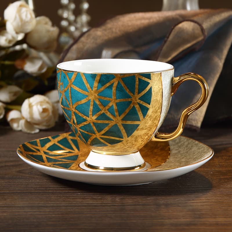 Meidao European-style exquisite bone china coffee cup set, English ceramic afternoon tea cup, high-end light luxury floral tea cup