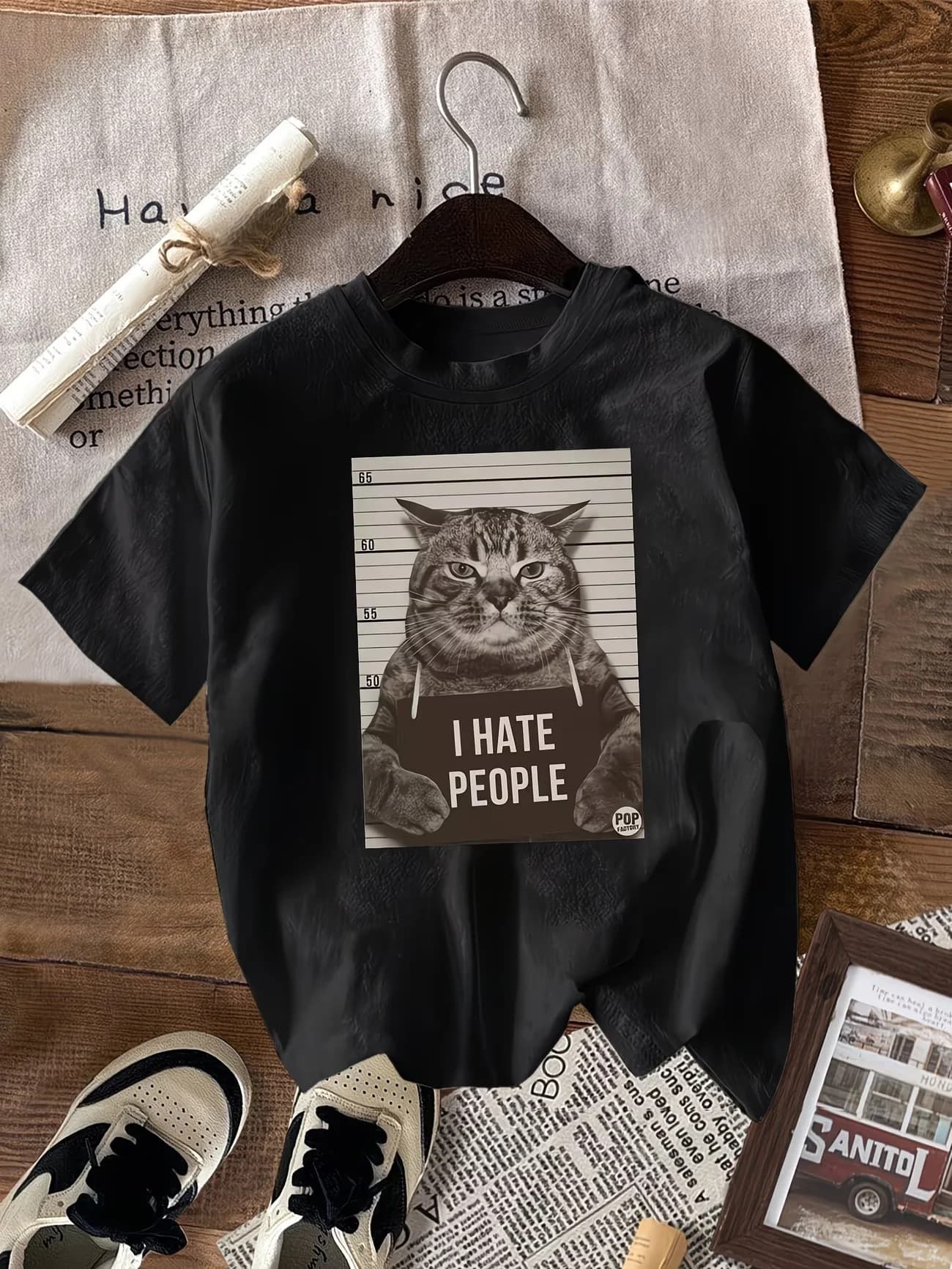 New Fashion Cat Emoticon Funny Prison Style Casual Party Women