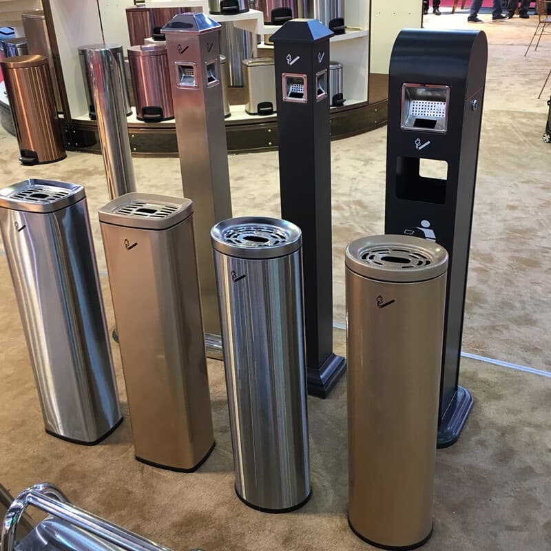 Southern GPX-129 Stainless Steel Ashtray Column European Style Outdoor Cigarette Butt Bin Vertical Ashtray Indoor