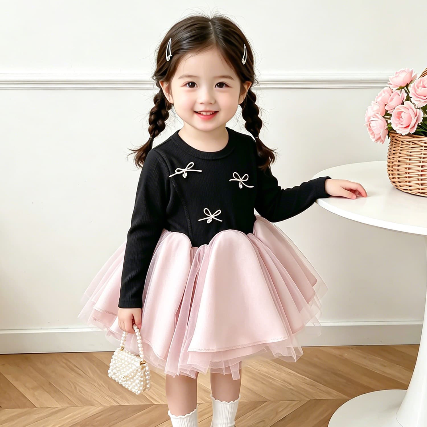 Girls' Dress Spring 2026 New Style Children's Fashionable Princess Dress Baby Spring Outfit Puffy Tulle Skirt