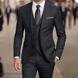 European American Cross-border Men's Suit Set Wedding Host Business Three-Piece Slim Fit Formal Suit