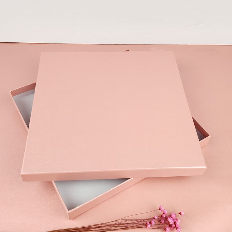Square lid and base pink gift box, in stock, wholesale for scarves, silk scarves, clothing, shirts, underwear packaging