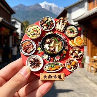 Yunnan Food Fridge Magnet Dali Lijiang Cultural Creative Souvenir Resin 3D Relief Magnetic Sticker Wholesale