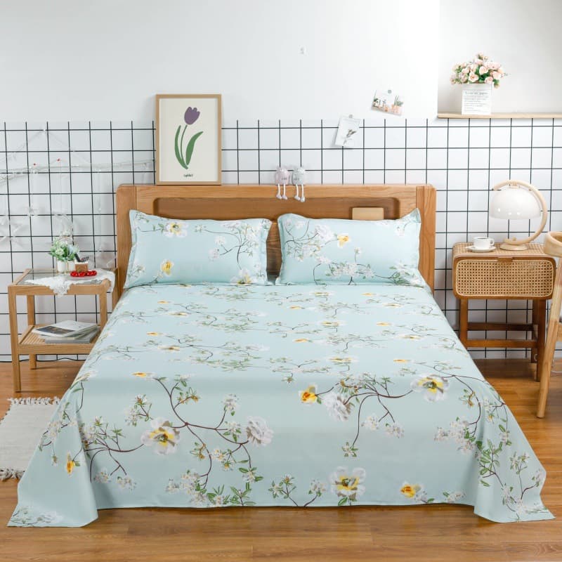 Cross-Border Bed Sheet Single Piece Winter Single Bed Sheet 1.5m Student Dormitory Ins Style Pure Washed Cotton Sheet Without Pillowcase