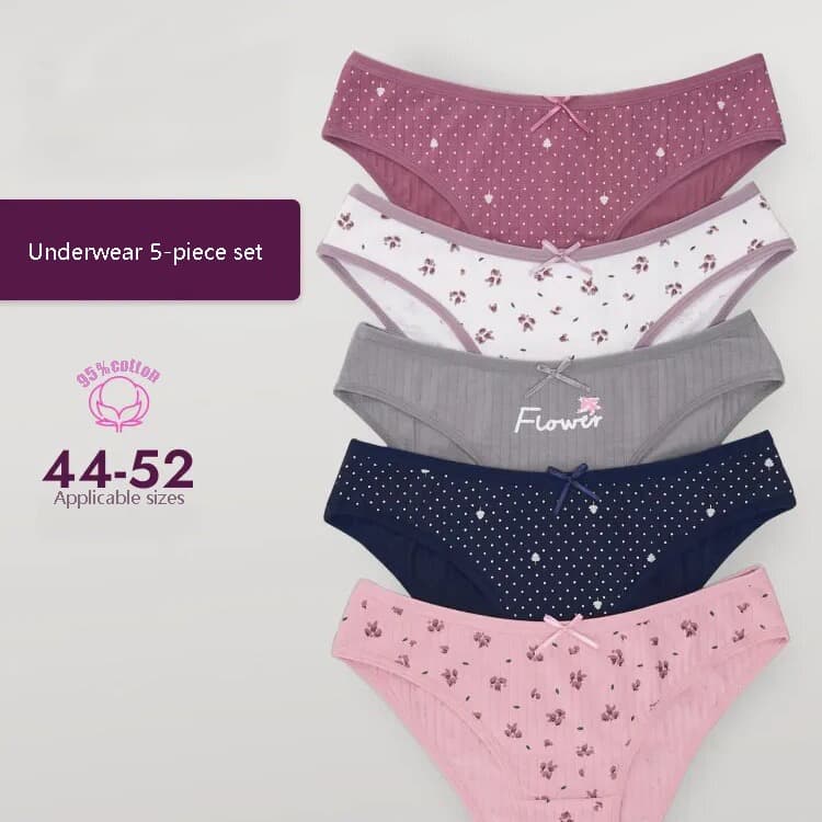 Women's Cotton Ribbed Mid-Waist Seamless Breathable Butt-Lifting Sports Panties, Plus Size, European and American Style