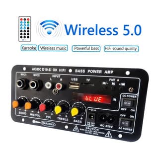 Cross-border Hot Product 12V 24V 220V Bluetooth Car Subwoofer Amplifier Board with Display for Home KTV and MIC
