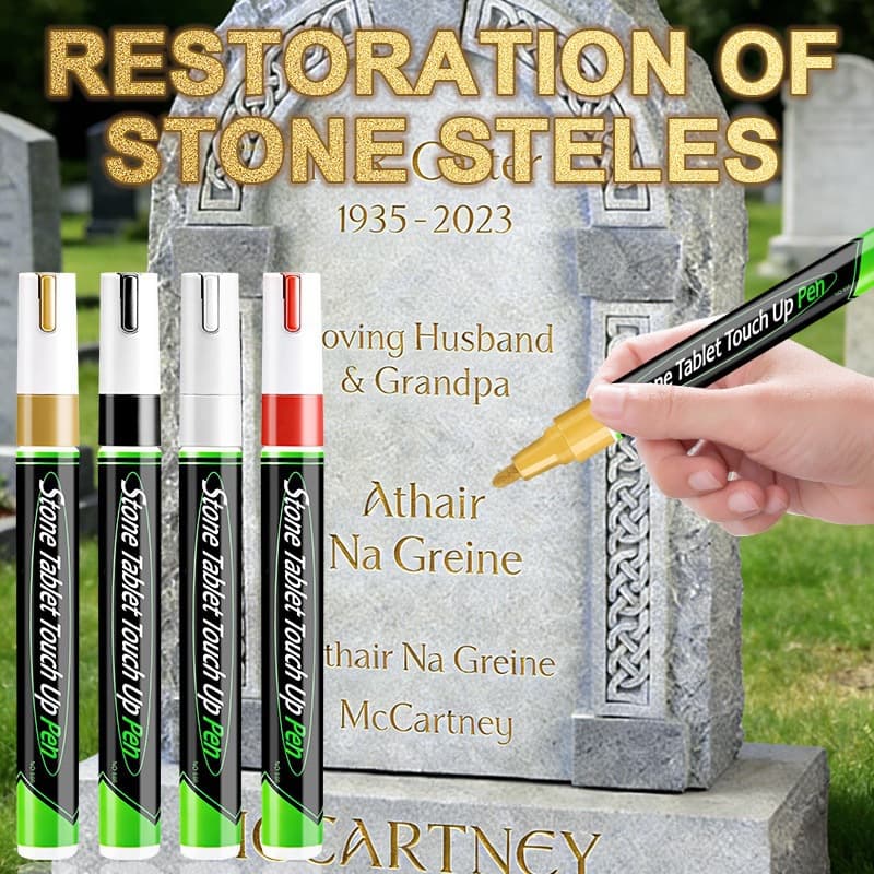 Cross-Border Tombstone Marker Pen, Large Capacity 3mm Epitaph Repair Pen, Metal Touch-Up Pen, Waterproof and High Temperature Resistant