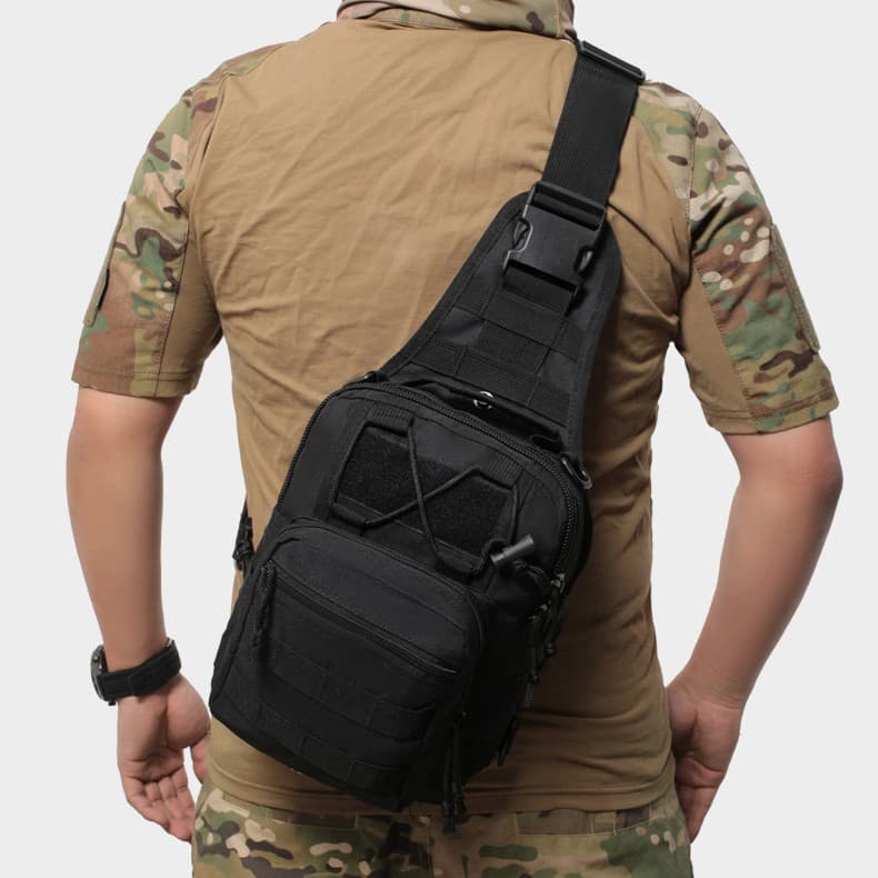 Outdoor sports men's chest bag, multi-functional crossbody bag, tactical chest bag, durable, cross-border outdoor.