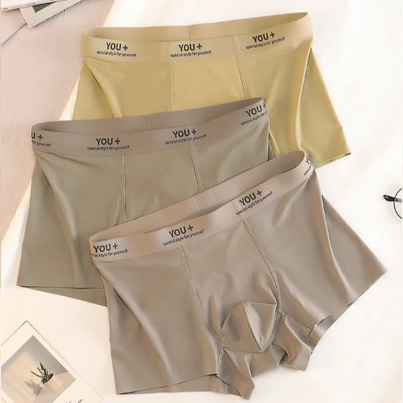 Men's Boxer Briefs Ice Silk Breathable No Trace Cool Antibacterial High Quality Sexy Men's Shorts