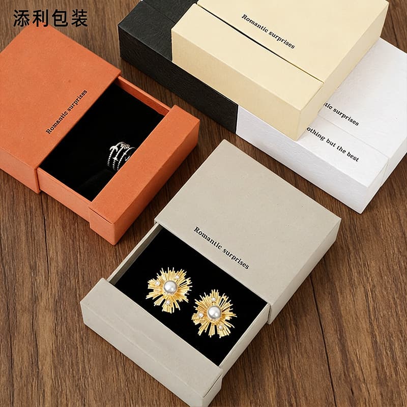 ins drawer jewelry box ring earring storage box jewelry packaging box bracelet necklace jewelry box paper box