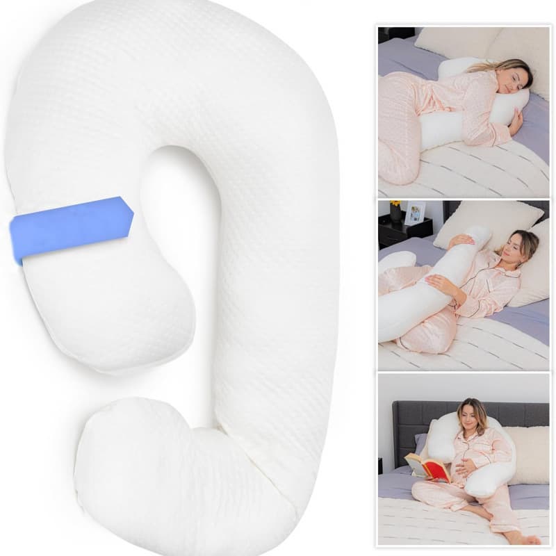 Body pillow for adults, supporting abdomen, back, and head.