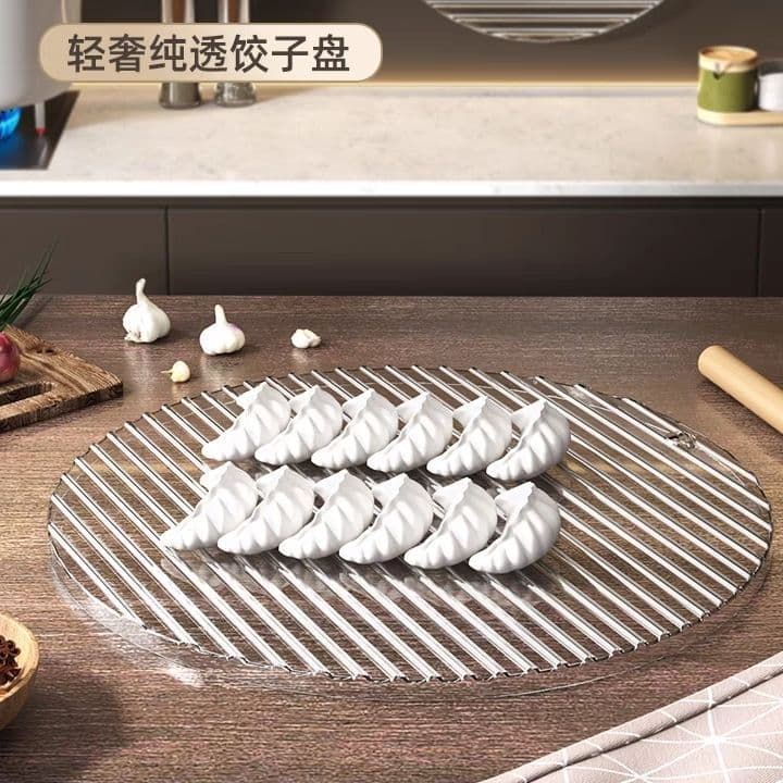 Simple Dumpling Tray Cover, Dumpling Making Tray, Home Kitchen Dumpling Mat, Round Storage Plate