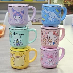 Sanrio Kuromi Kids Water Bottle 304 Stainless Steel Double-Wall Milk Cup Detachable Kindergarten Drinking Cup