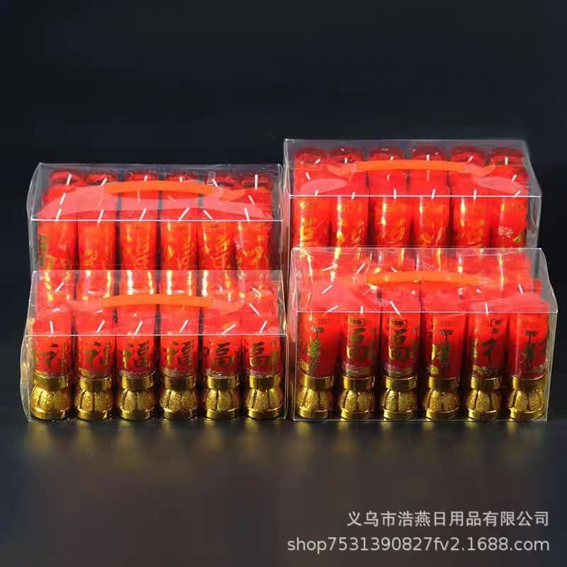 Sibohongfu Premium Candles with Holder, Worship Candles for Buddha and Ancestors, Red Candles for Home Use, Windproof