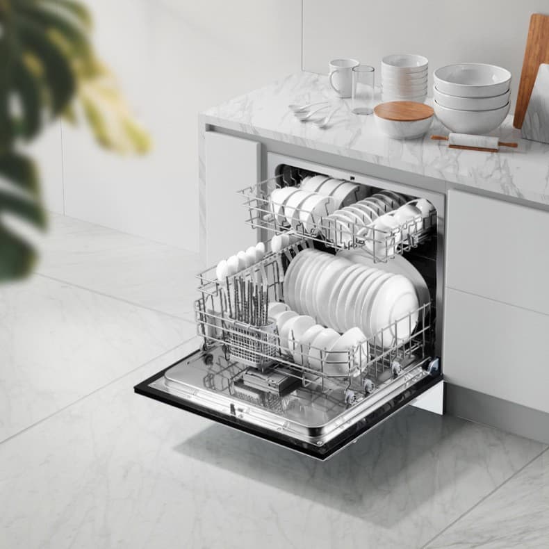 Household desktop embedded dishwasher full-automatic large-capacity drying disinfection 12 sets of white dishwasher