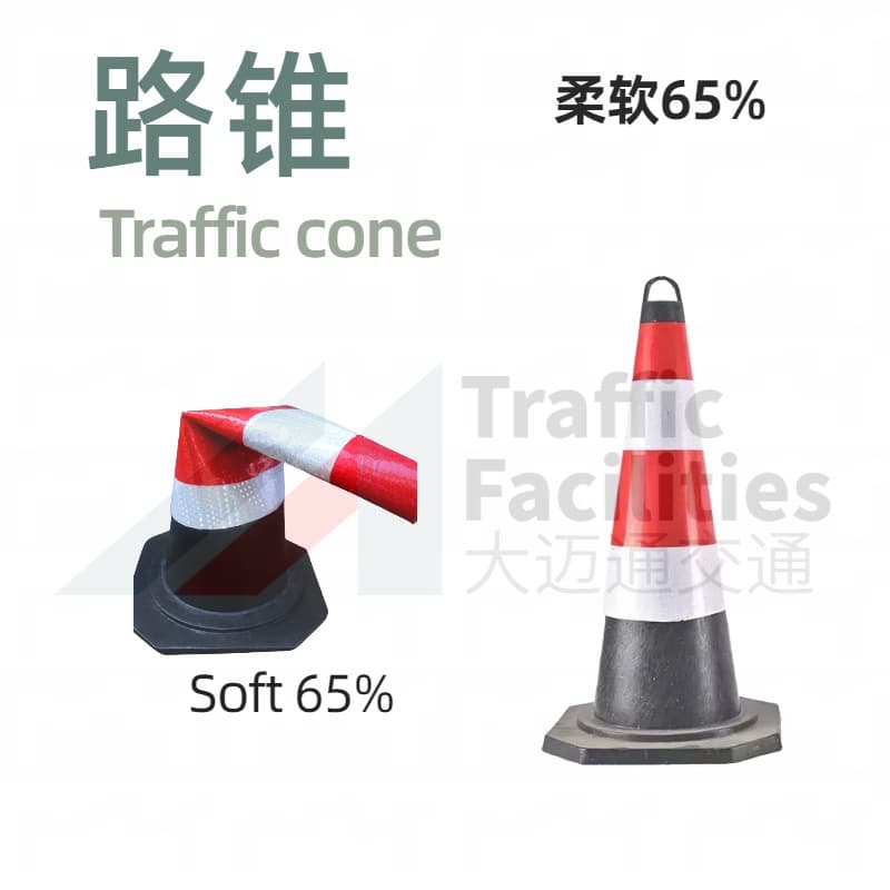 Rubber and plastic traffic cones for no parking, ice cream cone barriers, high-speed construction anti-collision conical reflective warning traffic cones