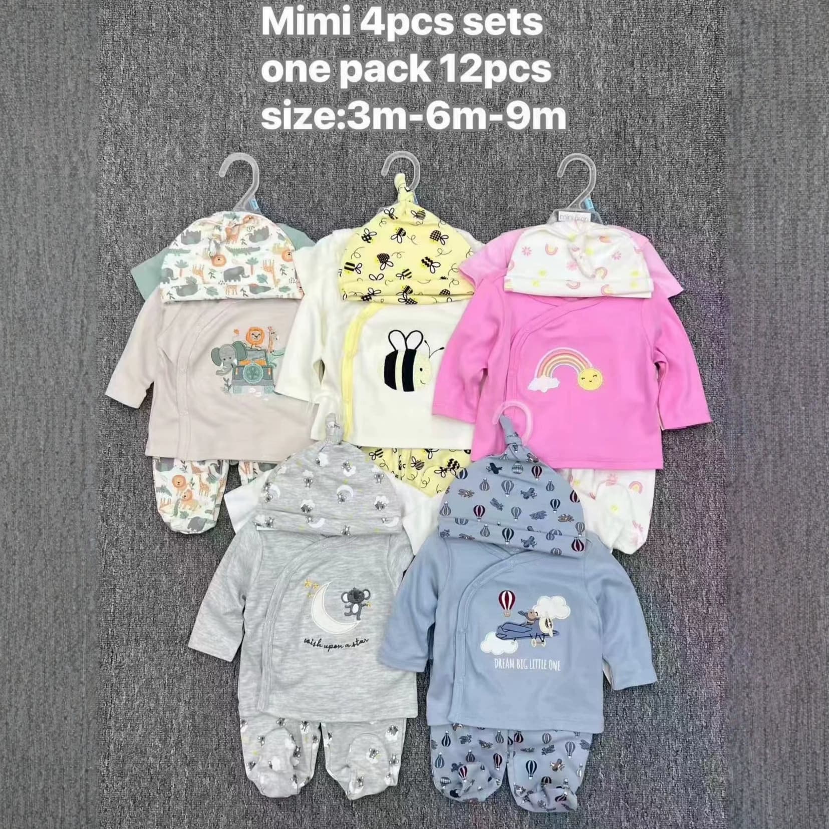 Boys and Girls Outfit Set, Class A Spring/Autumn Long-Sleeve Jacket, Pants, Hat, Bodysuit 4-Piece Set
