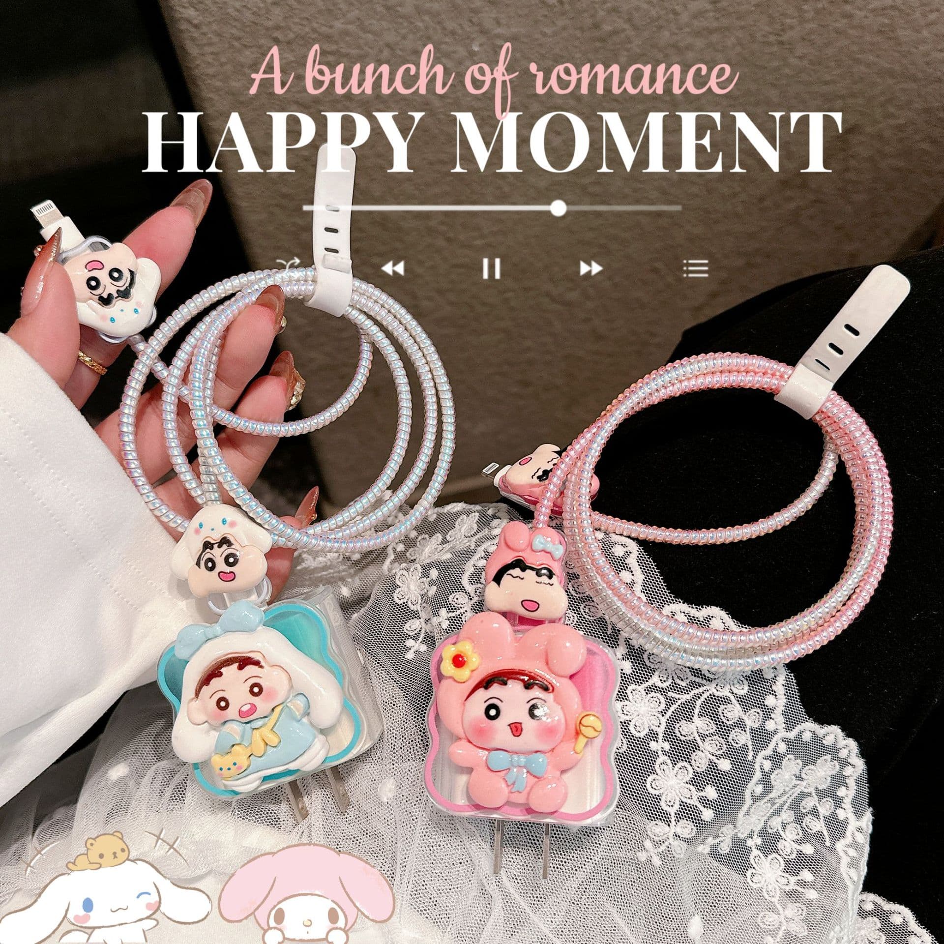 Cartoon Data Cable 20W Protective Case Compatible with iPhone 16 15 Charger iPhone 14 Soft Case 13 Fast Charging 12 Female