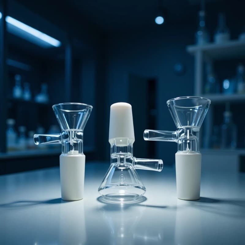 Cross-border supply of 5cm high glass pipes with 14mm and 19mm plugs for glass pipes, bowls, and mouthpieces.