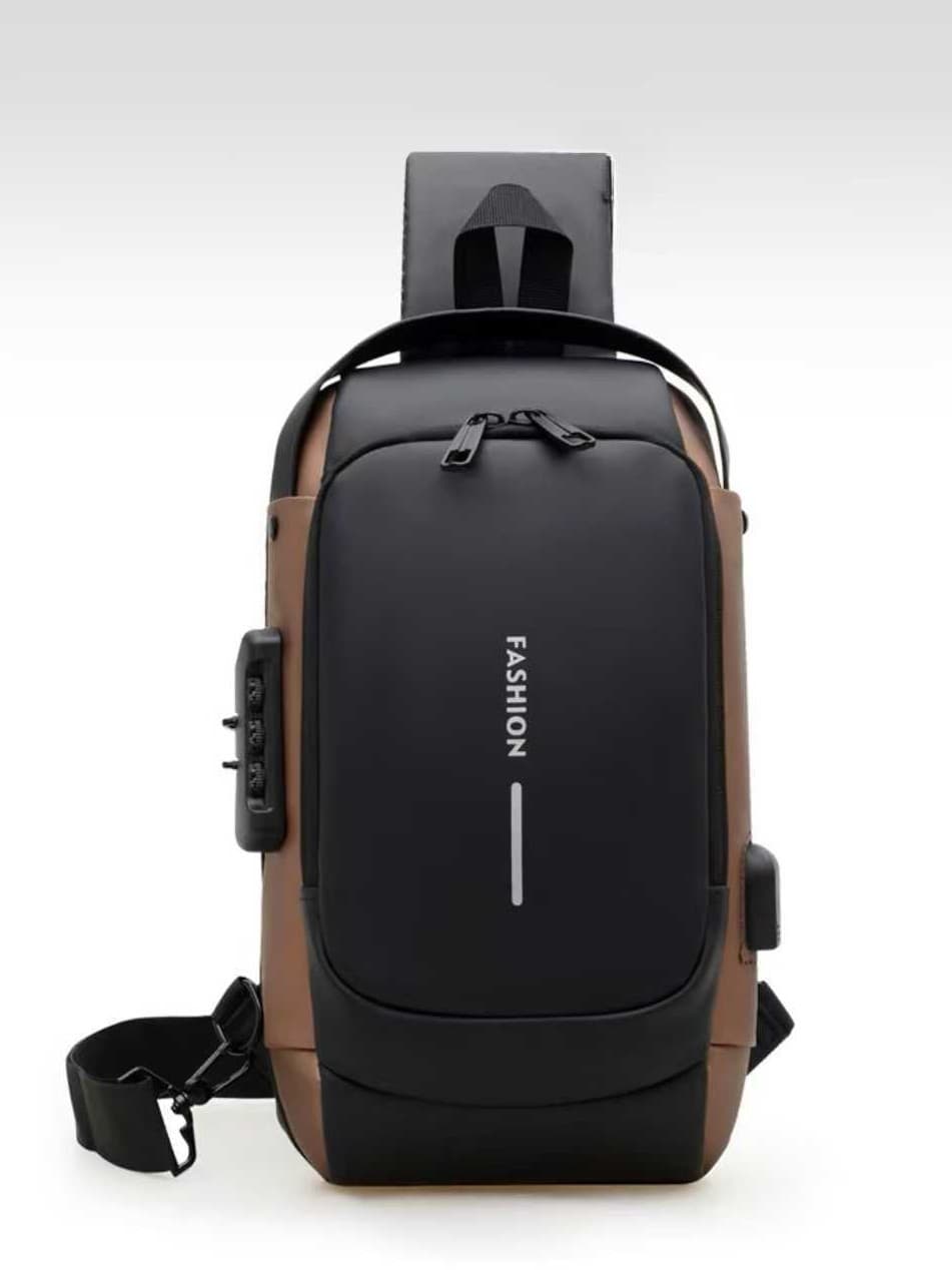 Men's Chest Bag with Password Lock, Anti-Theft Cycling Bag, Casual Outdoor Running Travel Waist Bag, Shoulder Crossbody Sports Backpack