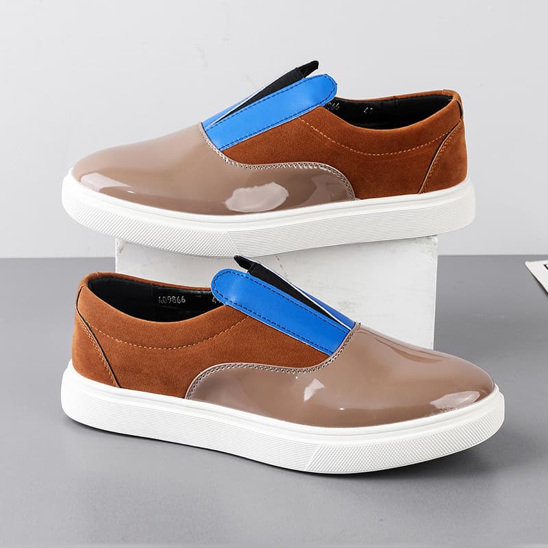 Loafers Cross-Border Large Size Simple Casual Shoes Men's European and American Fashion Runway Slip-On Leather Shoes Business Casual Sneakers