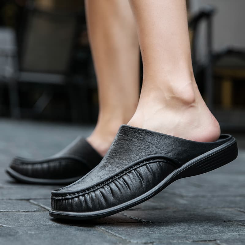 2024 New Men's Breathable Half-Slip Casual Shoes, Fashionable Trendy Flats, Outdoor Men's Loafers Dropshipping