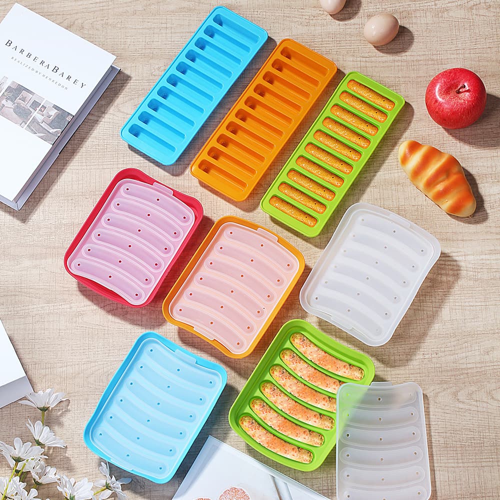 Baking Sausage Molds Heat-Resistant Sausage Molds for Babies and Infants, Home Silicone Tools for Making Ham Sausage Boxes Suitable for Steaming