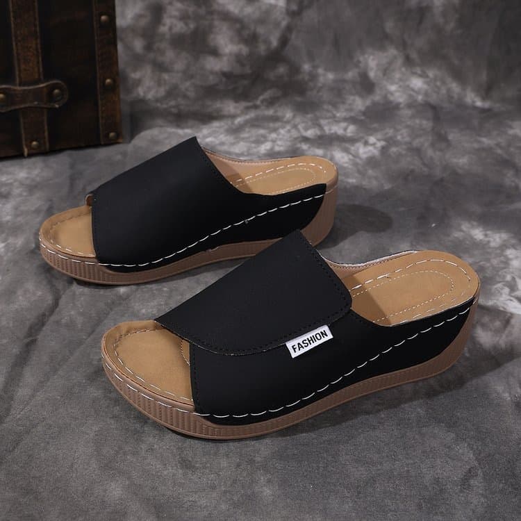 Cross-border summer new model with open toe wedge sandals for women large size foreign trade soft sole comfortable and versatile casual shoes
