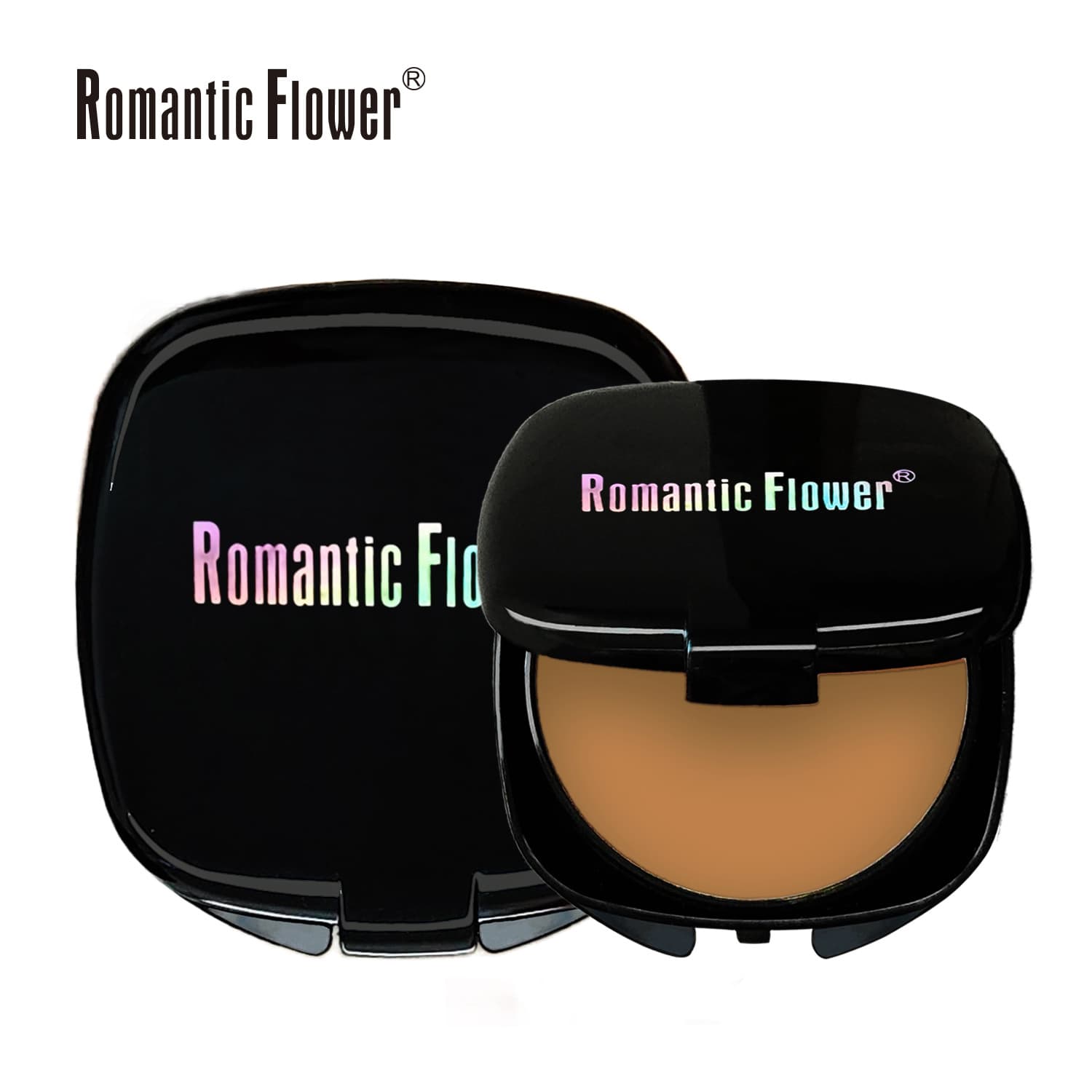 Cross-Border Foreign Trade Export 3-Color Pressed Powder, Dark Shade Waterproof Full Coverage Facial Contouring Concealer with Puff and Mirror Cosmetics