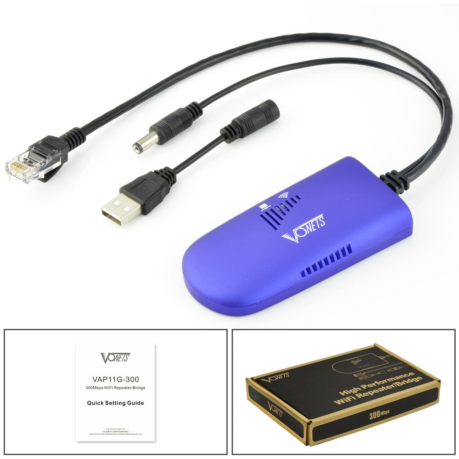 300Mbps Wireless Bridge WiFi Bridge Wireless Repeater AP Vonets VAP11G-300
