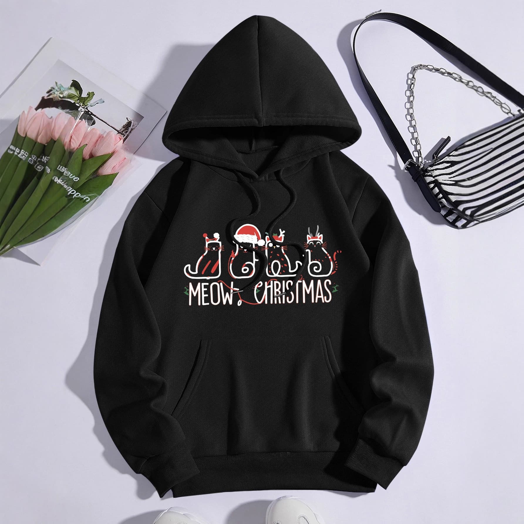 2025 New European American Halloween Christmas Print Hoodie Loose Fit European Size Top Japanese Big Hoodie