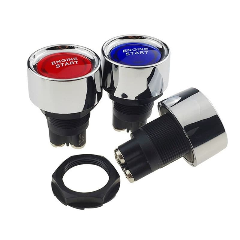 Car Modification Switch, Car One-Key Start Button Switch, 50A 12V Reset Switch, Push Button Switch