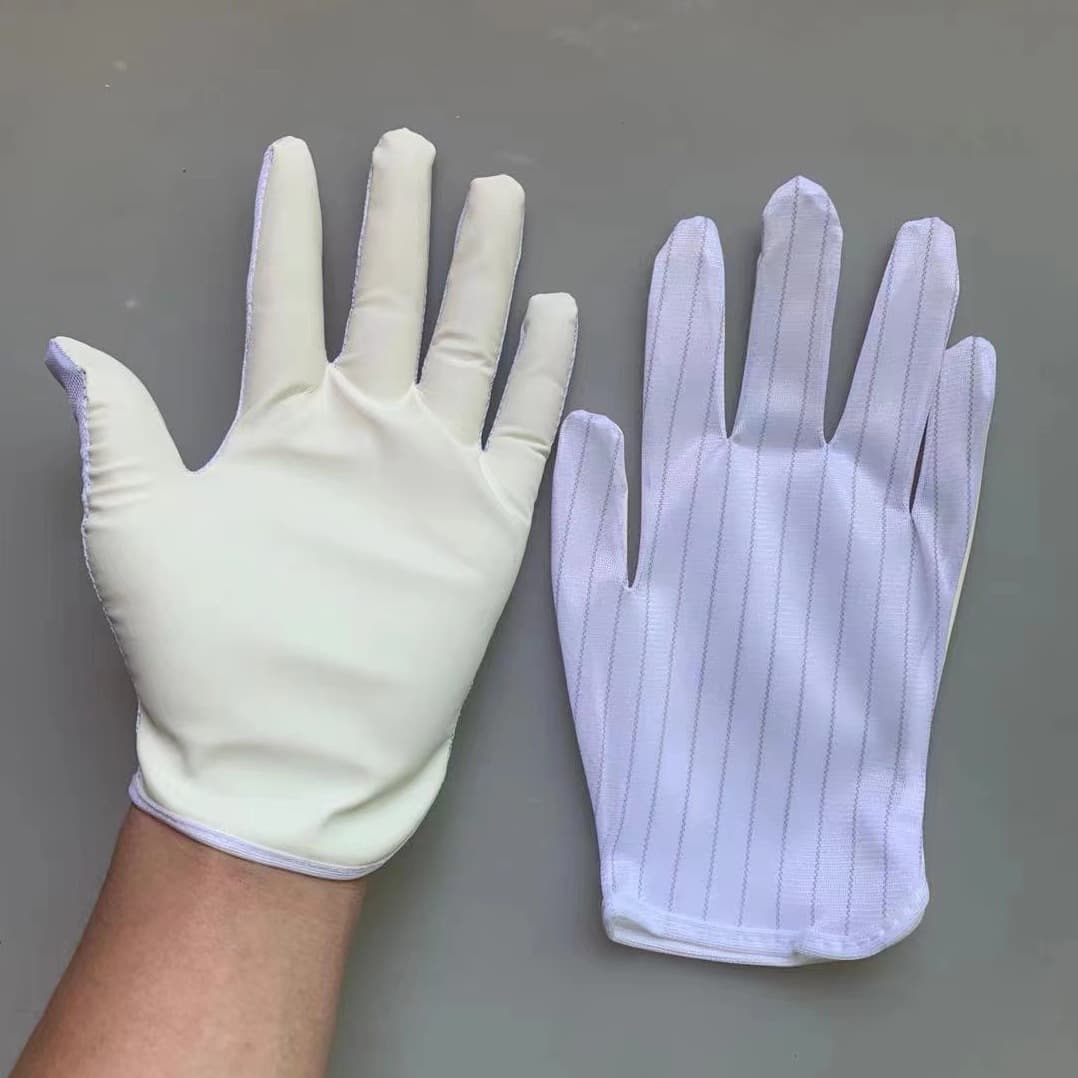 Anti-static PU gloves, yellow PU palm polyester back gloves, anti-static gloves, wholesale.