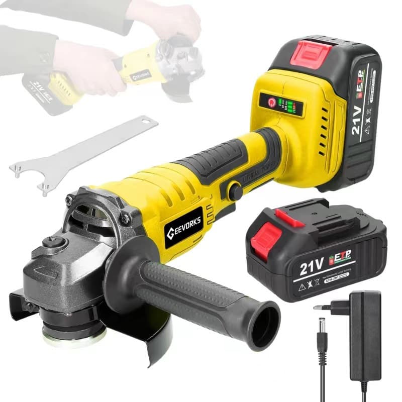 Export High-Power Brushless Motor Angle Grinder - Safety Protected Electric Polishing and Cutting Machine with Long-lasting Lithium Battery