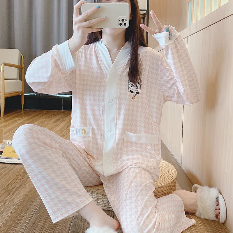 Modal Soft Waxy Feel Maternity Nursing Pajamas Summer Suit for Before and After Delivery