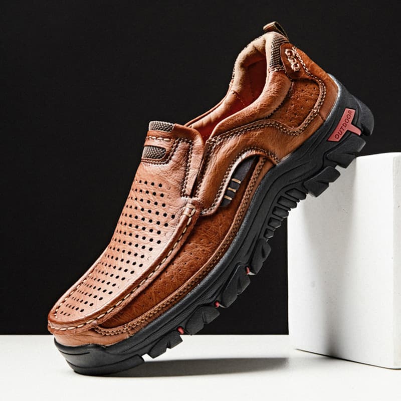 Cross-border Amazon Men's Size 48 Casual Shoes, Soft Sole Dad Shoes, Summer New Breathable Leather Shoes