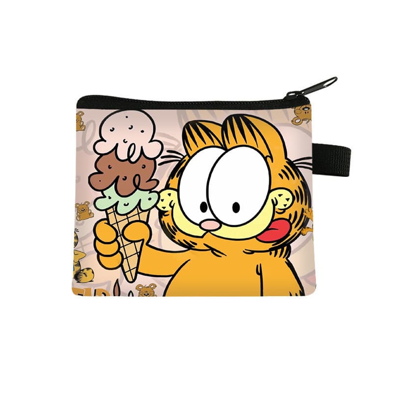 New Garfield Coin Purse for Kids, Large Capacity Premium Card Holder, Polyester Mini Cute Wallet for Students