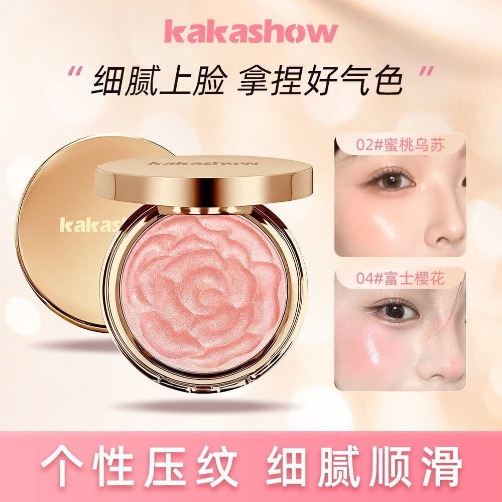 Makeup Kakashow Embossed Rose-Shaped Blush Natural Nude Makeup Vitality Girl Brightening Contouring Matte Rouge Palette