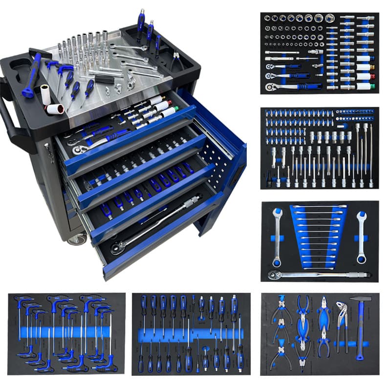 245PCS Tool Set with Mobile Tool Cart, Tool Cabinet Trolley