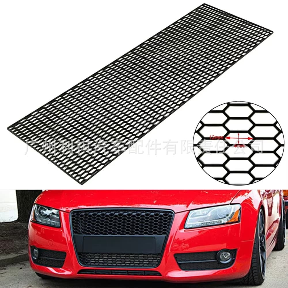 Car Front Grille Modification Honeycomb Mesh Trim Panel Black Universal Decorative Sticker