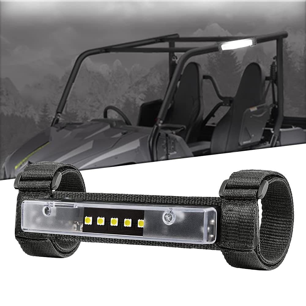 Compatible with UTV All-Terrain Vehicle Accessories: White/Red/Yellow/Green, 12V Ceiling Light, Multifunctional Roll Cage Lamp, Surround Light
