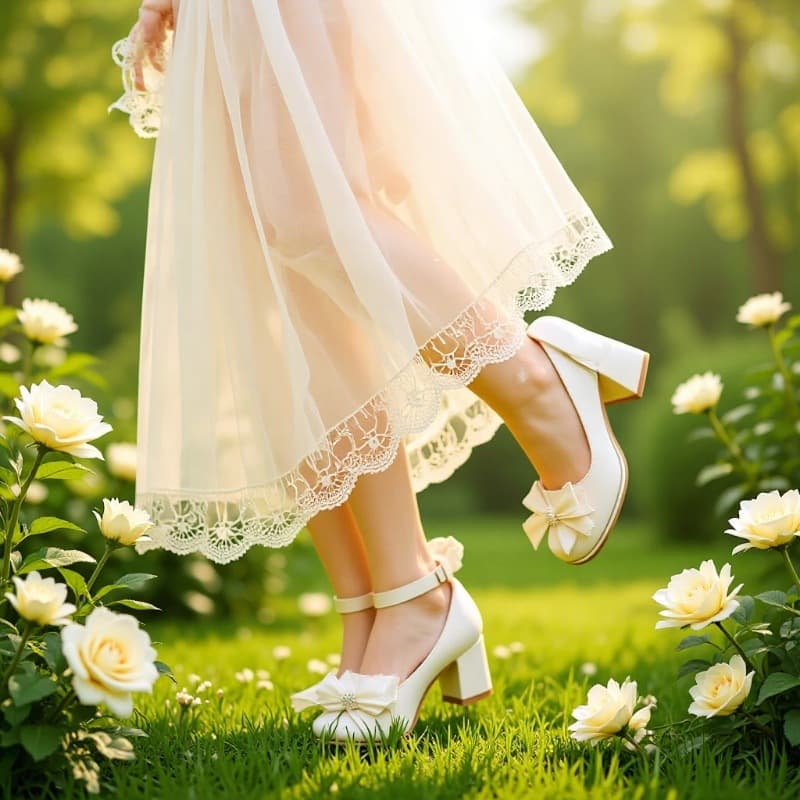 Fairy-Style Chunky High Heels for Women, Suitable for 18-Year-Old Coming-Of-Age Ceremony, Mary Jane Style, Dual-Use for Wedding and Engagement, Bride and Bridesmaid Shoes