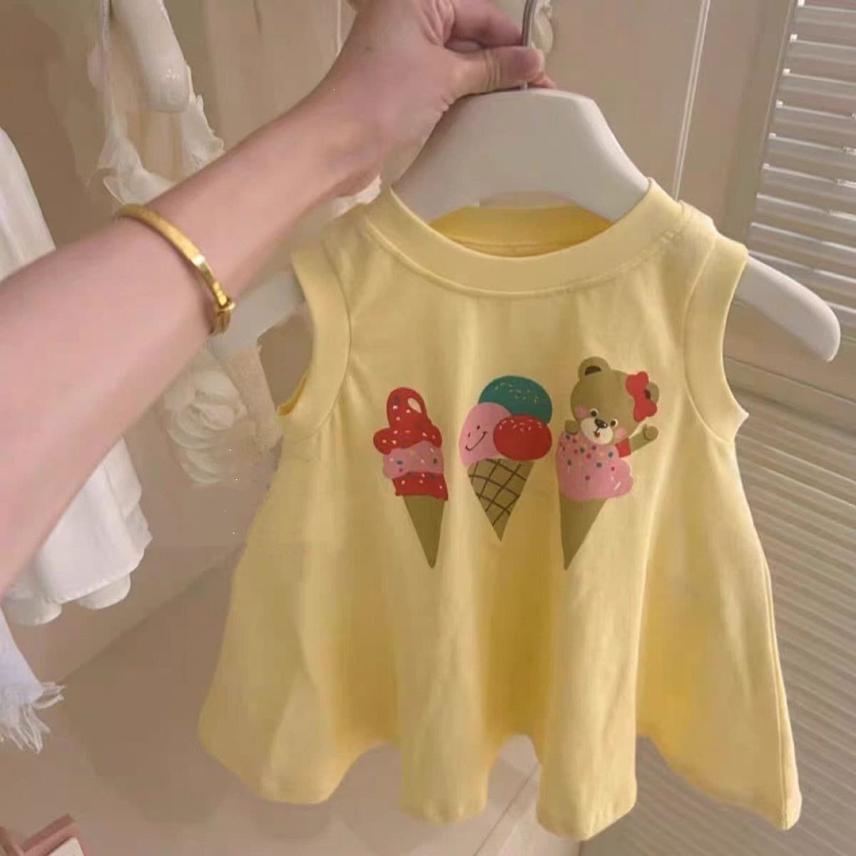 Princess Dress Summer New Girls Fashionable Cute Printed Dress Baby Trendy Versatile Vest Dress
