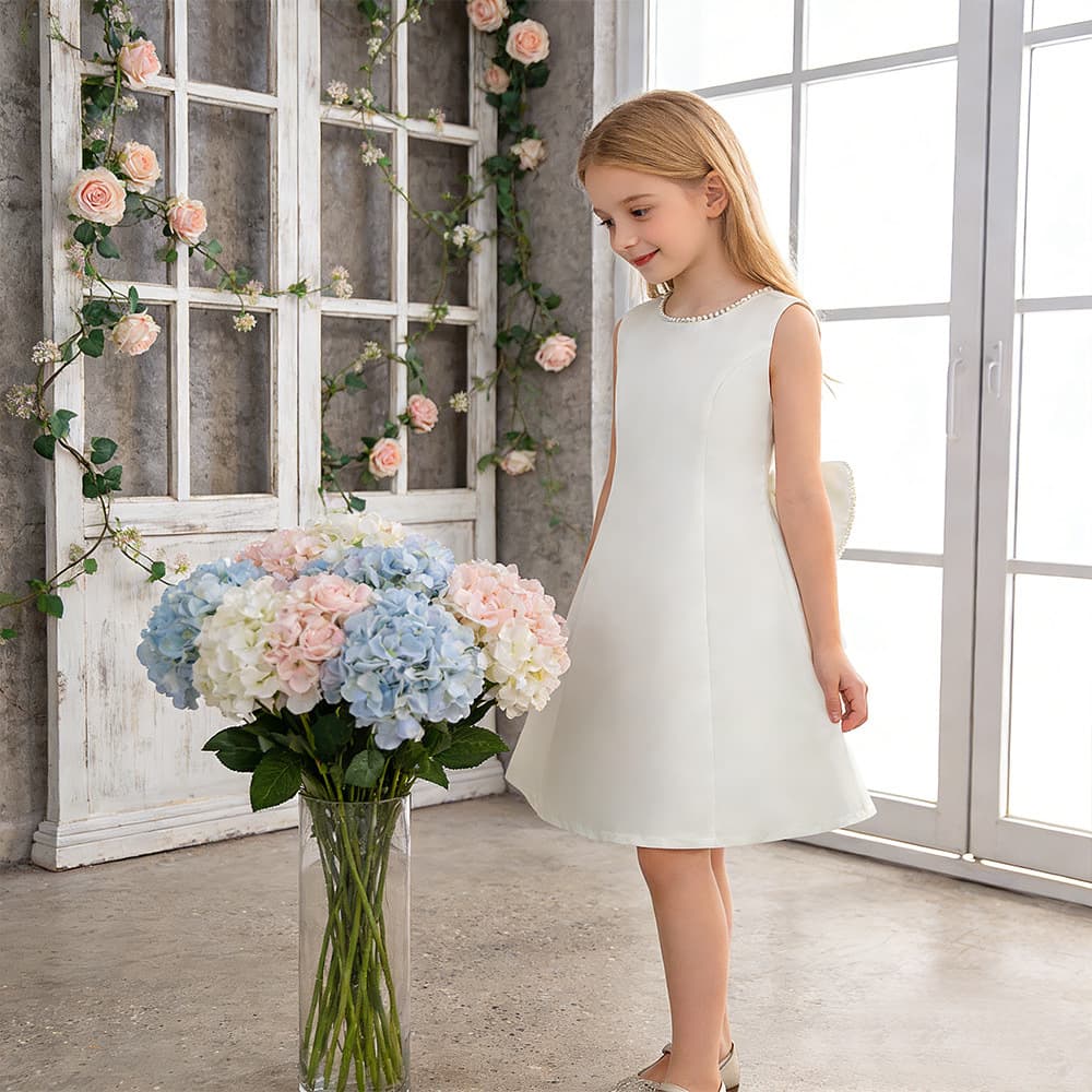 Cross-border Children's Gown Gentle Princess Dress A-line Sleeveless Fitted Waist Little Girl Birthday French Evening Dress