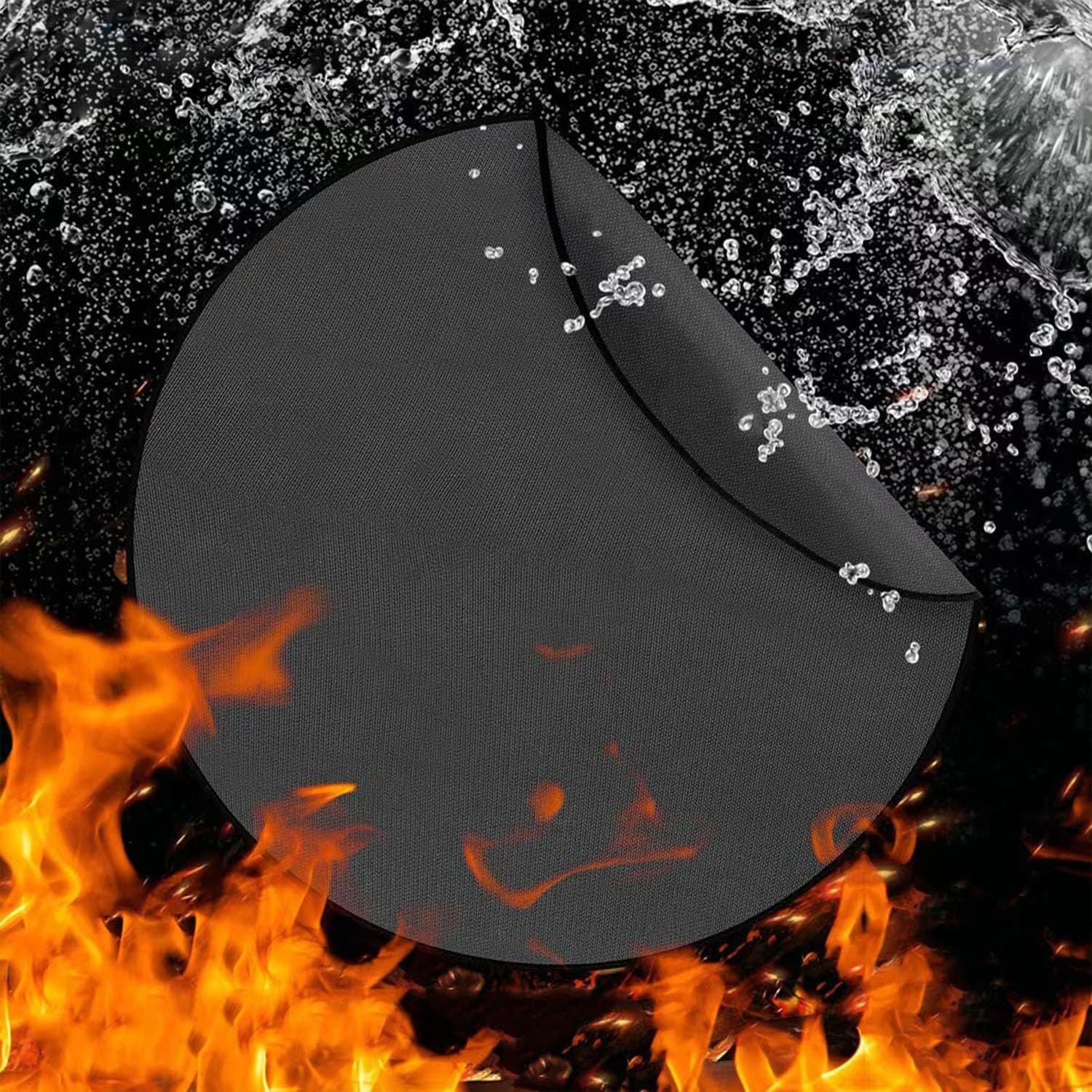 Amazon Hot-Selling Round Double-Sided Silicone Fireproof Mat for Picnic and BBQ, Heat Resistant