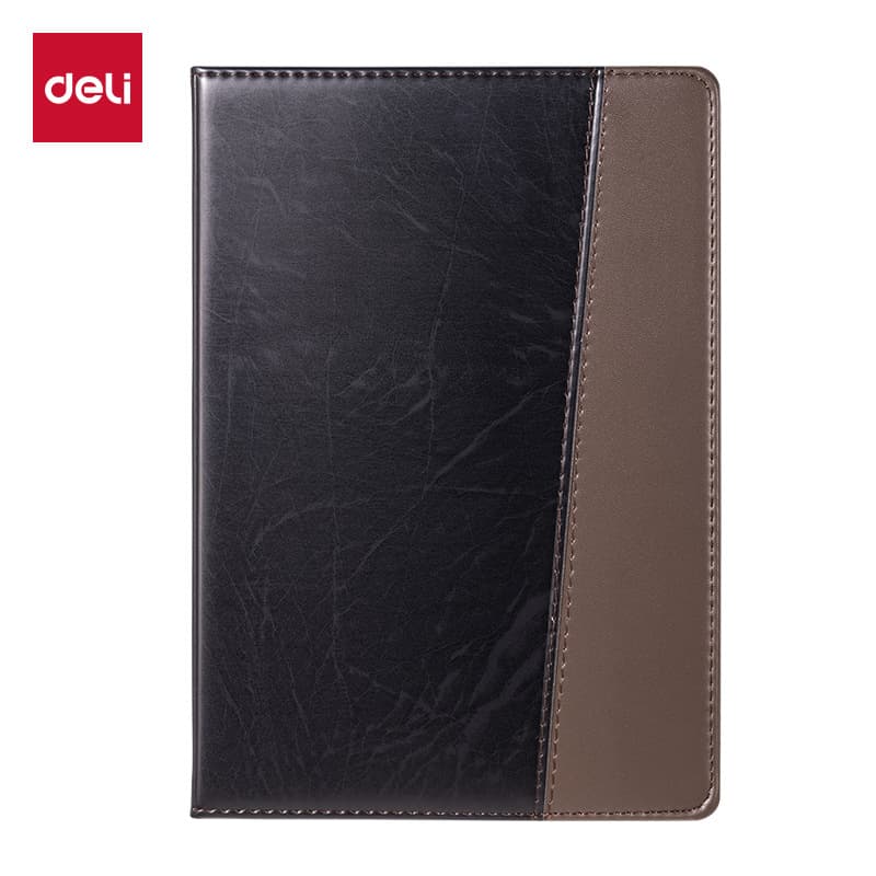 Deli 7912 Leather Notebook A5 Meeting Record Book Student Diary Business Office Journal