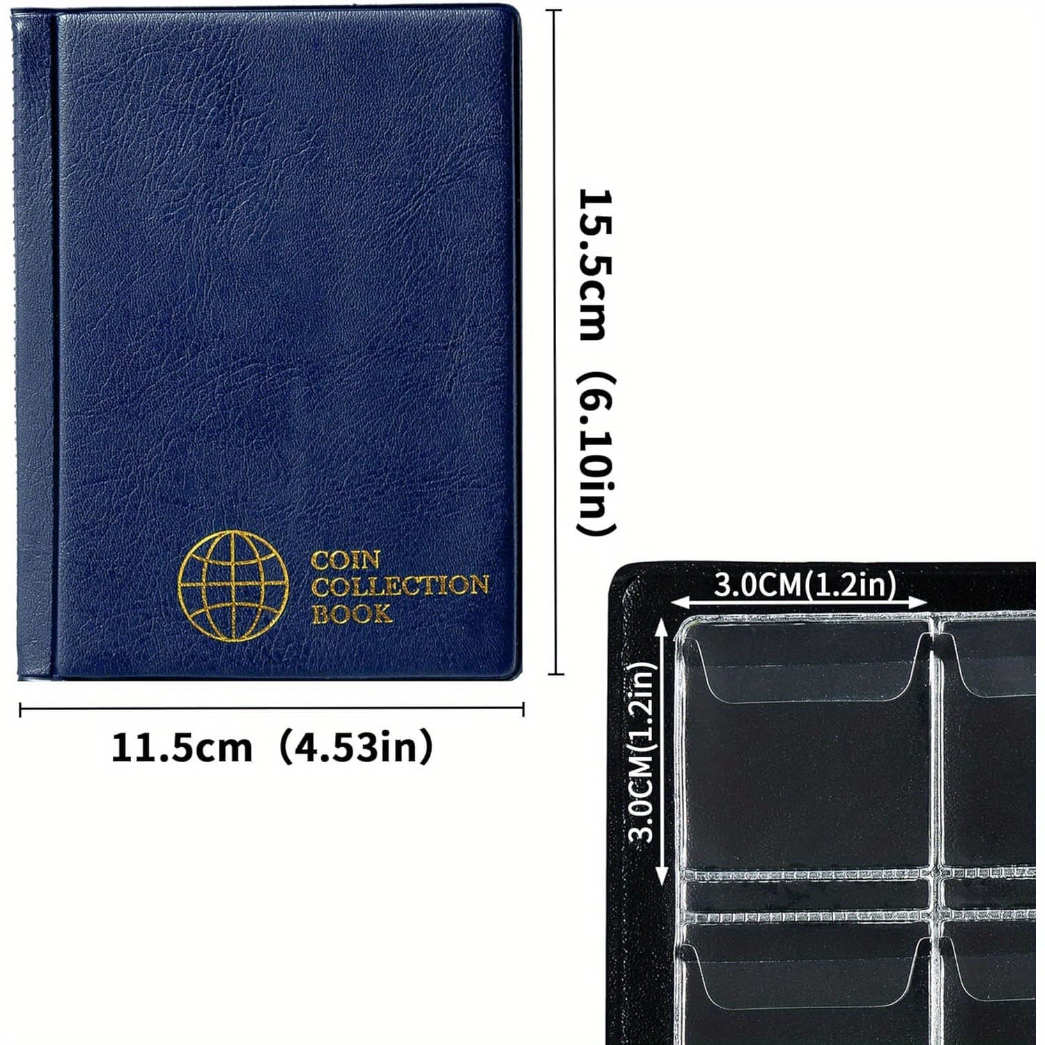 ♔ Cross-border 120 Slot Coin Collection Album for Coins, Commemorative Coins, Positioning Ancient Coin Stamp Collecting Storage